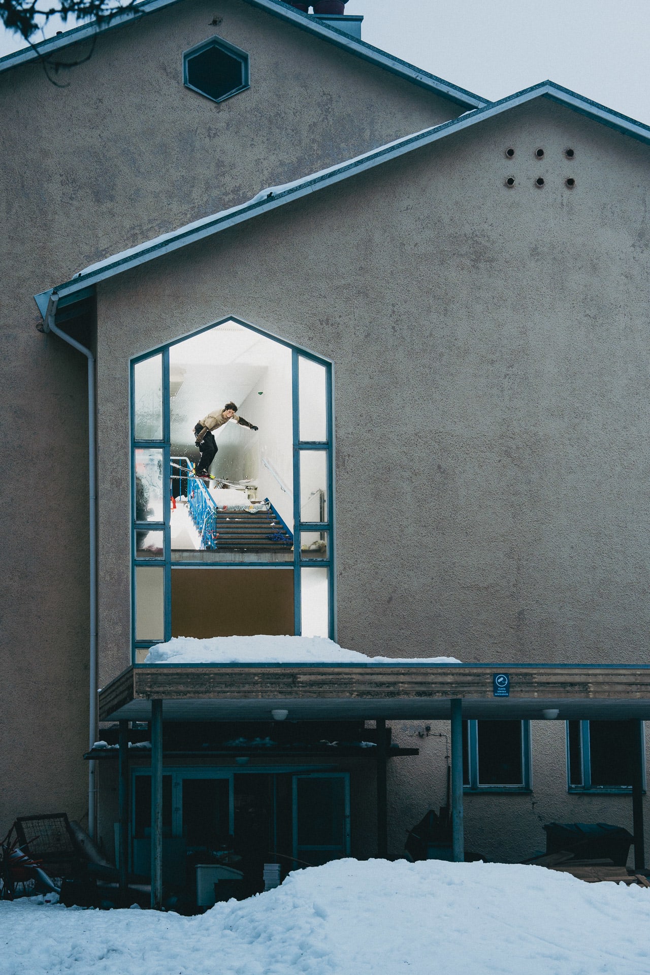 Snow-covered ski property